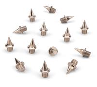 trenas HAEST Pointes Acier 9 mm - Forme pyramidale - Argentées - 1,7 g - pour disciplines Techniques - Compétition & entraînement - Lot de 14