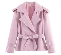 Trench coat ceinturé pour femme, veste blazer croisée