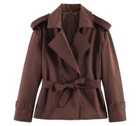 Trench coat ceinturé pour femme, veste blazer croisée