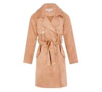 Trench coat coupe droite FEMME MORGAN caramel aspect daim avec une ceinture 44