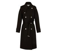 Trench coat coupe droite FEMME MORGAN noir avec une ceinture à la taille 42