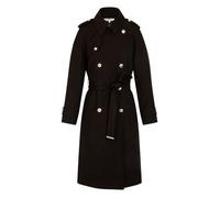 Trench coat coupe droite FEMME MORGAN noir avec une ceinture à la taille 44