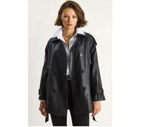 Trench-coat croisé en similicuir M