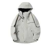 Trench Coat Femme Imperméable Femme Manteau Décontracté Coupe À Manches Longues Trench Couleur Unie Parka Chaud À Fermeture Éclair Veste Branchée À Capuche Kaki XL