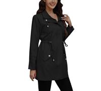 Trench Coat Femme Manteau Femme Parka Mi Saison Capuche Impermeable Manteaux Veste Noire Redingote Cintré Printemps Court Coupe Vent Kaki Ete Casual Respirant Noir Grande Taille Xxl Jacket Chic Caban