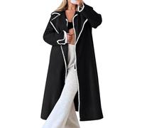 Trench Coat Femme Manteau Long Hiver Chaud en Laine Chic Winter Coats for Women Bouillie Parka Mi Saison Peau Retournée Manteaux Très Chaude Oversize d'hiver Veste Caban Mi-Long Grande Taille Et