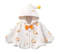 Trench-coat pour bébé fille - Veste d'hiver à capuche avec motif de Noël - Coupe-vent - Doublure polaire - Veste légère classique confortable - Taille 80 à 120 cm, Blanc., 110