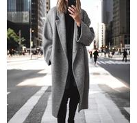 Trench confortable en laine pour femme, idéal pour une utilisation toute la journée par temps froid (L gris)