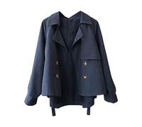 Trench court pour femme beige : veste demi-saison automne élégante veste pour femme double boutonnage trench manteau chaud coupe-vent classique coupe-vent veste d'affaires veste demi-saison hiver