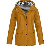 Trench Femme,Imperméable Femme Veste Softshell Coupe-Vent À Capuche Manteau De Pluie Fonctionnel Parka De Randonnée Imperméable Vêtement D'Extérieur Respirant pour La Marche La Randonnée et L