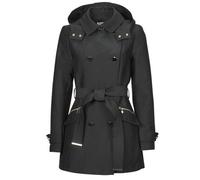 Trench cintré ceinturé à capuche noir Noir 44