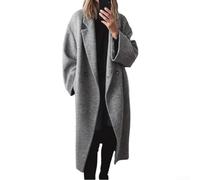 Trench pour femme en polyester, manteau long tendance pour le quotidien, pour l'hiver, disponible en différentes couleurs (S Grey)