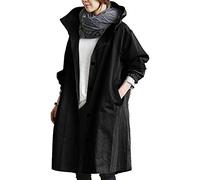 Trenchs pour Femmes Manteau Imperméable Pluie Longs Poncho de Pluie Cape de Pluie Anti-Pluie Coupe-Vent Respirant Grande Taille Imperméable a Capuche avec Poche Manteau de Pluie
