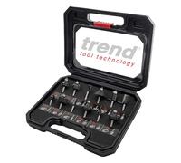 Trend Ensemble de démarrage de 12 fraises pour routeur, queue de 1/4 pouce, pointe en carbure de tungstène, étui de rangement inclus, SET/SS8X1/4TC