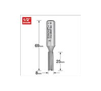 Trend 3/41X1/2TC Cutter à deux flûtes Diamètre 8 mm