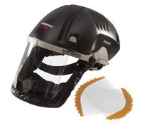 Trend Airshield Pro - Masque facial à circulation d'air complet avec 10 visières de rechange, protection complète contre la poussière pour le travail du bois, AIR/PRO/D1