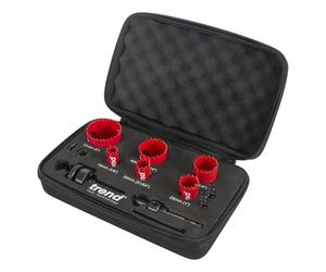 Trend Coffret de 6 scies-cloches électricien, diamètre 19 à 76 mm, coupe rapide et lames longue durée, HS/SET/6