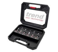 Trend Coffret fraises défonceuse, 6 pièces, queue 1/4, carbure tungstène