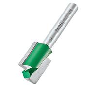 Trend CraftPro C025X1/4TC Fraise droite à deux cannelures, tige de 6,35 mm, diamètre de coupe de 15,9 mm et longueur de coupe de 19,1 mm, pointe en carbure de tungstène