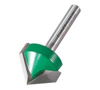 Trend CraftPro Fraise à chanfreiner, queue 1/4, Ø25,4 mm, 45° V | Réalise des rainures en V à 45° nettes dans le bois, plaquettes carbure de tungstène, queue 1/4, C045X1/4TC