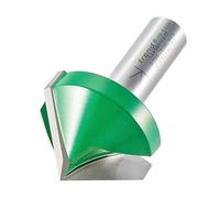 Trend CraftPro Fraise à chanfreiner, Queue de 1/2 pouce, Diamètre de coupe 38 mm & Rainure en V à 45 degrés, Plaquettes en carbure de tungstène, C045BX1/2TC