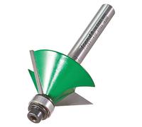 Trend CraftPro Two Flute Self Guided Chamfer Router Cutter Bit, 1/4 Inch Shank, 12.7mm Cut Diameter & 45 Degree V Groove, Tungsten Carbide Tipped, C049X1/4TC
