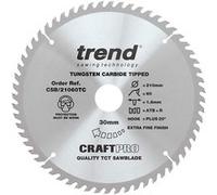 Trend CSB/21060tc Craftpro Lame de scie 210 mm x 60 dents X 30 mm, argent/noir