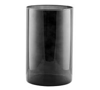 TREND FOR HOME Grand Vase Décoratif à Poser au Sol - Cylindre Noir Rond - Ø 13.5 cm - Vase Pampa - Porte Bougie - Verre Coloré Fumé - Centre de Table Mariage - Fleur Smoky