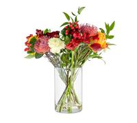 TREND FOR HOME Vase Decoratif 21.5 cm Grand Transparent Haut Cylindrique en Verre pour Centre de Table Mariage Maison Cérémonie Pampa pour Fleurs, Ø 13.5 cm