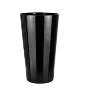 TREND FOR HOME Vase Décoratif Noir en Verre H: 25 cm, Ø 14 cm, Conique Haut pour Centre de Table Mariage Maison Cérémonie Pampa, Alyssa Piano Black