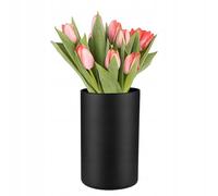 TREND FOR HOME Vase rond haut - 21,5 cm - Multicolore - Grand cylindre - Vase à fleurs en verre fumé - Vase noir pour herbe de la pampa - Grand vase décoratif pour mariage - 2800 ml - Diamètre 13,5 cm