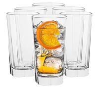 TREND FOR HOME Verre a Eau Long Drink | 300 ml | Lot de 6 | Verre Cocktail Highball Verres à Jus et Soda Grand Tumbler | Sécurité au Lave Vaisselle | Collection Elin