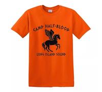 Trend Gear Camp Half Blood Percy & The Lightening Thief Movie T-shirt pour homme et femme, Orange, S