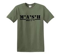 Trend Gear M*A*S*H 4077TH T-shirt Mash Série TV US Army, Vert militaire - Impression noire., L