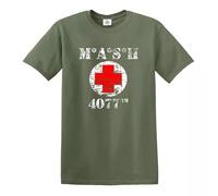 Trend Gear M*A*S*H 4077TH T-shirt série TV US Army T-shirt militaire, Croix Vintage Vert Militaire, L