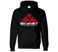 Trend Gear Skynet Sweat à capuche vintage Cyberdyne rétro Terminator classique, Sweat à capuche noir imprimé blanc, M