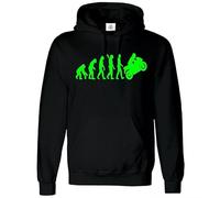 Trend Gear Sweat à capuche Evolution of Man to Kawasaki pour homme, Sweat à capuche noir imprimé vert, 3XL