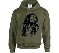 Trend Gear Sweat à Capuche inspiré de Bob Marley Reggae Smoke Weed Jamaican Rasta Lion - Vert - XL