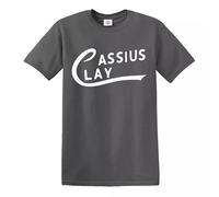 Trend Gear T-shirt Cassius Clay Tribute Mohamed Ali Boxing Sonny Liston Top Tee, charbon, L