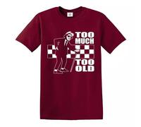 Trend Gear Too Much Too Old T-Shirt Ska 2 Tone Records Music Retro Summer Top Tee, bordeaux, XL
