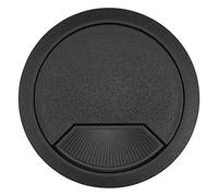 Trend Inserts de Rangement de Câbles, Lot de 3, Noir, Diamètre 80mm, Plastique ABS avec Plaque de Couverture Pivotante à Ressort, CTI/80/PK3