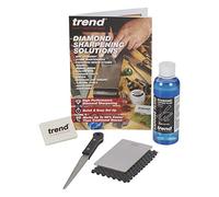 Trend Kit Complet d'Aiguisage Diamant : Pierre Double Face Format Carte de Crédit & Lime Miniature Effilée avec Fluide de Rodage, Bloc de Nettoyage, DVD Didacticiel & Guide, DWS/KIT/C