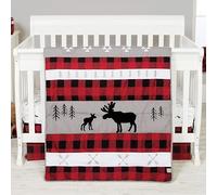 Trend Lab Lumberjack Moose Parure de lit 3 pièces pour berceau avec housse de couette, drap-housse et jupe