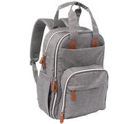 Trend Lab Sac à langer, sac à dos, sac pour bébé, organiseur à langer amovible, ouverture zippée pour lingettes et poches isothermes pour biberons, gris, taille unique, solide