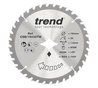 Trend Lame ATBR scie circulaire bois sans fil 190 mm, 36 dents TCT
