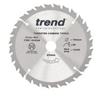Trend Lame circulaire bois 160 mm, alésage 20 mm, 28 dents TCT