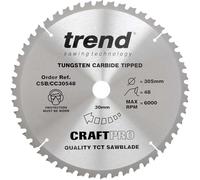 Trend Lame de Scie à Onglet pour Bois, 305 mm de Diamètre, 30 mm d'Alésage, 48 Dents, TCT, 3 mm de Trait de Scie, -5° Crochet, CSB/CC30548