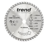 Trend Lame de scie circulaire 165 mm, 48 dents TCT, crochet +15°, 15,88 mm