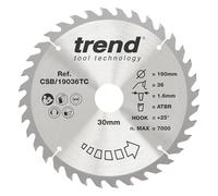 Trend Lame de scie circulaire 190 mm, 36 dents TCT, 30 mm alésage +25°