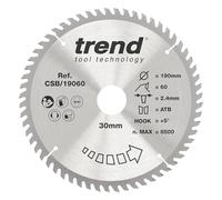 Trend Lame de scie circulaire bois 190 mm, 60 dents TCT, 30 mm alésage
